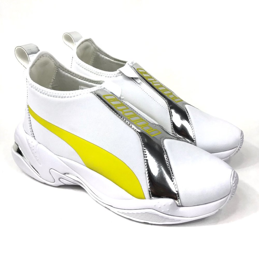 Puma Thunder Trailblazer Metallic Yellow White Silver Size 7.5 Women NWOB